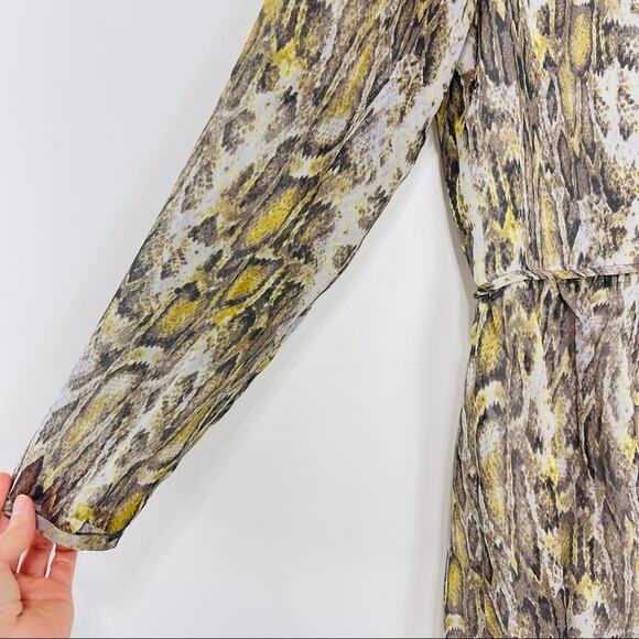 Jenni Kayne Long Sleeve Dress in Grey Multi Snake print Size S - Picture 6 of 14